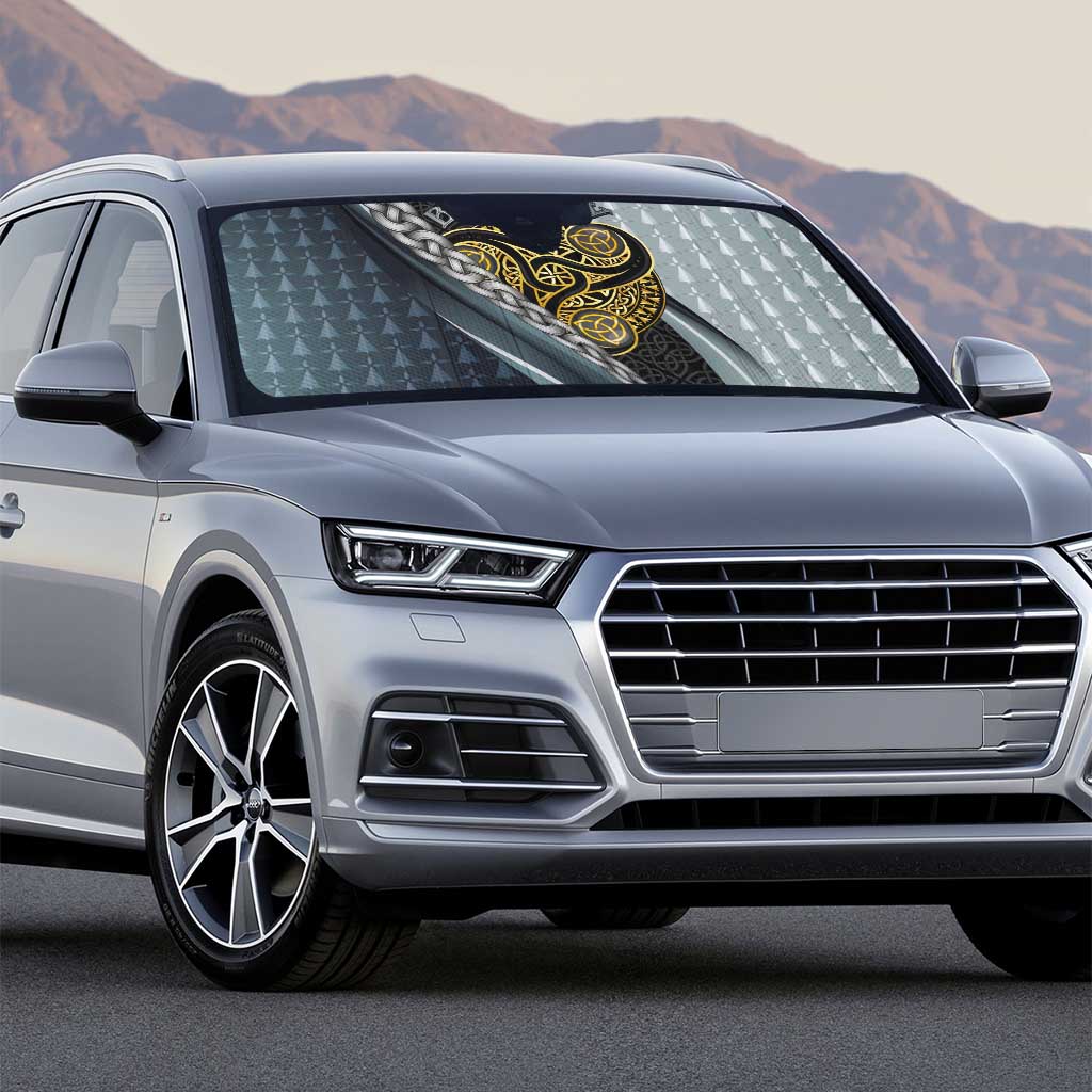 Brittany Triskele Celtic Auto Sun Shade Silver and Gold Sporty Style - Wonder Print Shop