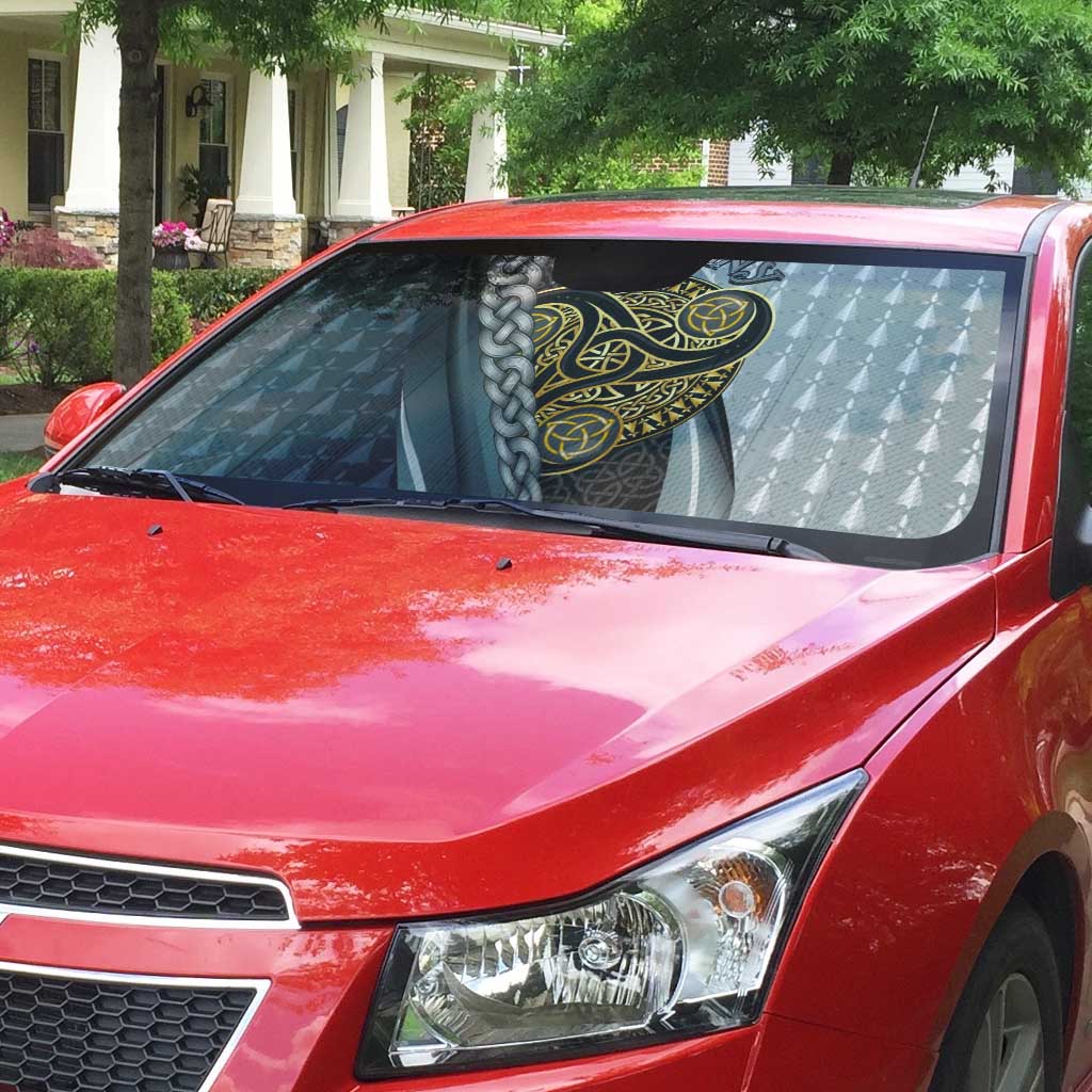 Brittany Triskele Celtic Auto Sun Shade Silver and Gold Sporty Style - Wonder Print Shop