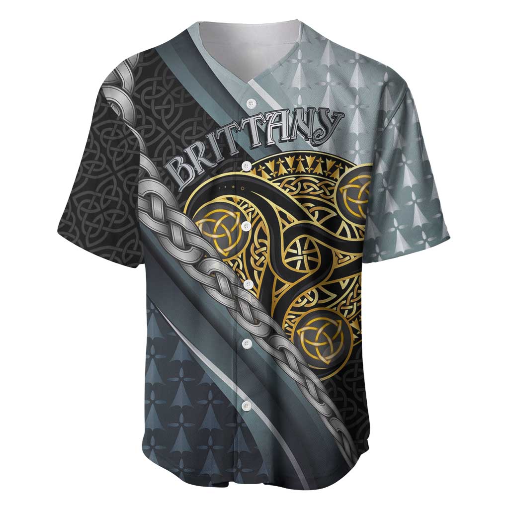 Brittany Triskele Celtic Baseball Jersey Silver and Gold Sporty Style - Wonder Print Shop