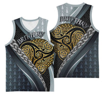 Brittany Triskele Celtic Basketball Jersey Silver and Gold Sporty Style - Wonder Print Shop