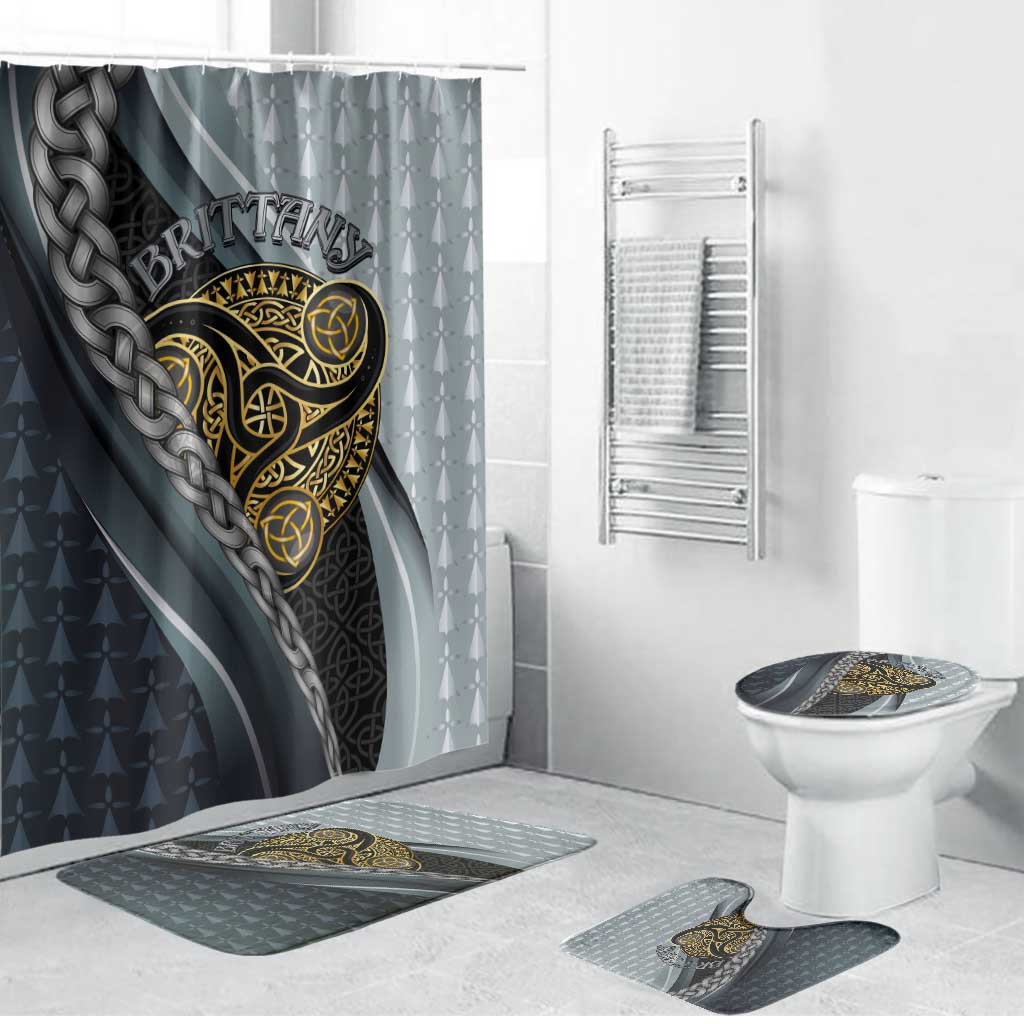 Brittany Triskele Celtic Bathroom Set Silver and Gold Sporty Style - Wonder Print Shop