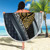 Brittany Triskele Celtic Beach Blanket Silver and Gold Sporty Style - Wonder Print Shop