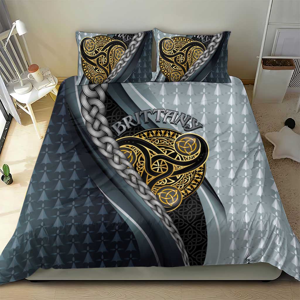 Brittany Triskele Celtic Bedding Set Silver and Gold Sporty Style - Wonder Print Shop