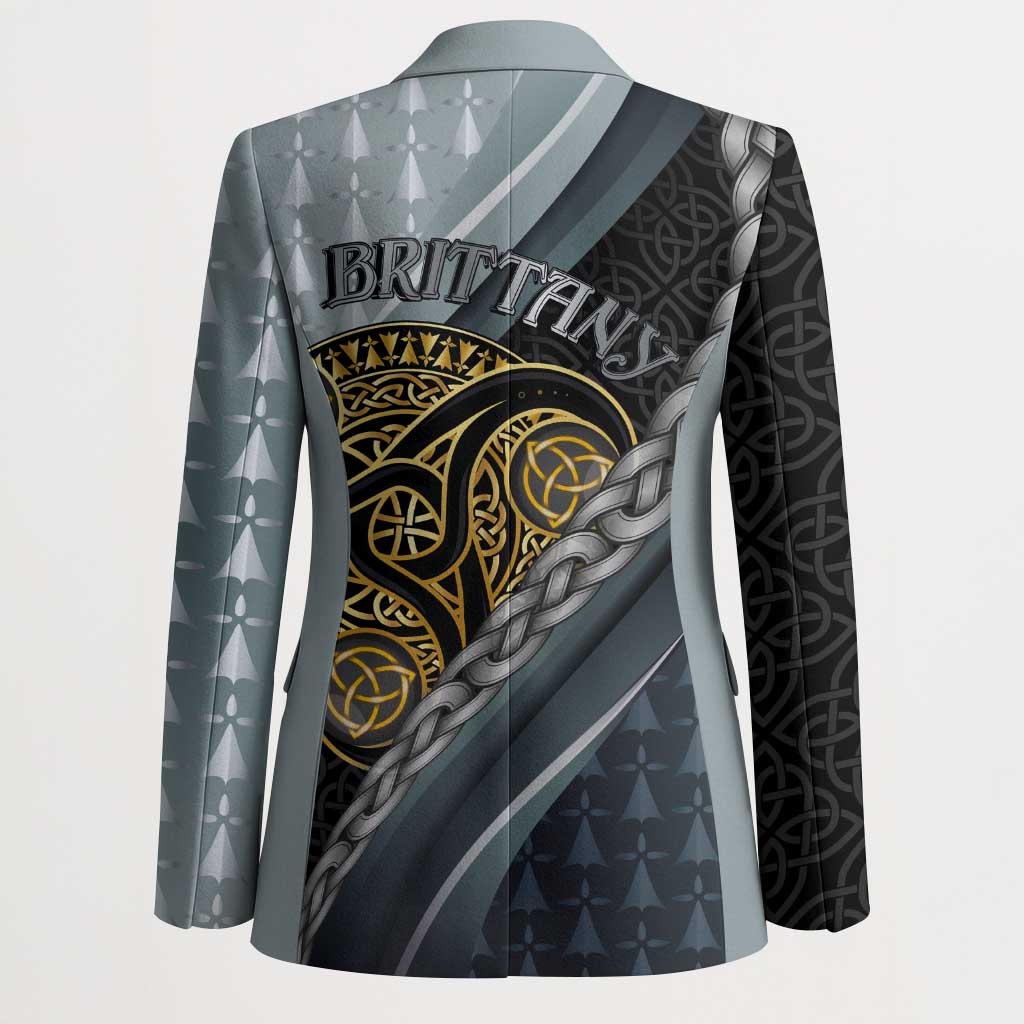Brittany Triskele Celtic Blazer Silver and Gold Sporty Style - Wonder Print Shop