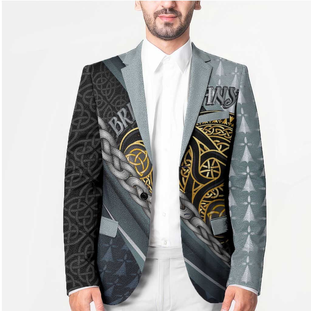 Brittany Triskele Celtic Blazer Silver and Gold Sporty Style - Wonder Print Shop