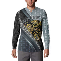 Brittany Triskele Celtic Button Sweatshirt Silver and Gold Sporty Style - Wonder Print Shop