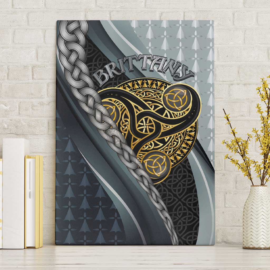 Brittany Triskele Celtic Canvas Wall Art Silver and Gold Sporty Style - Wonder Print Shop