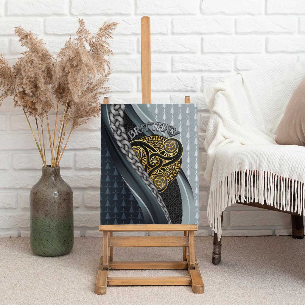 Brittany Triskele Celtic Canvas Wall Art Silver and Gold Sporty Style - Wonder Print Shop