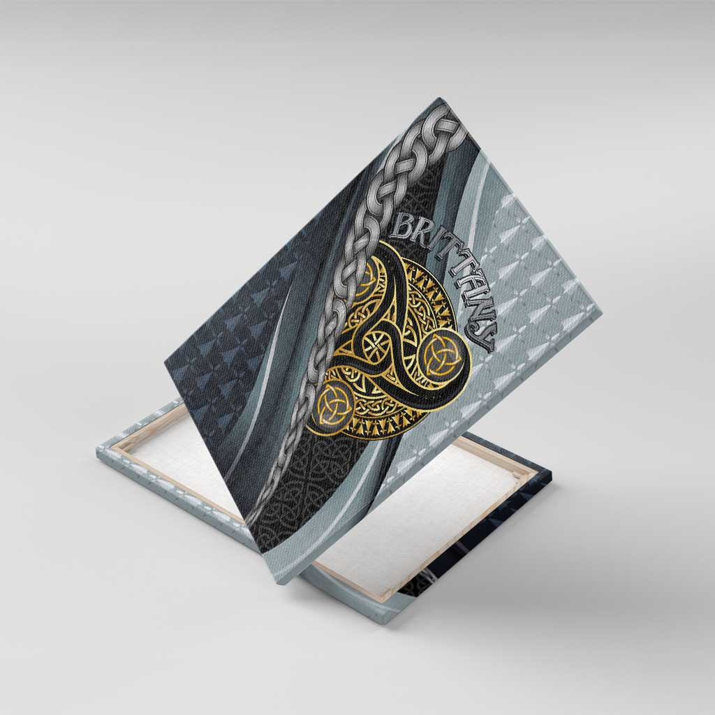 Brittany Triskele Celtic Canvas Wall Art Silver and Gold Sporty Style - Wonder Print Shop