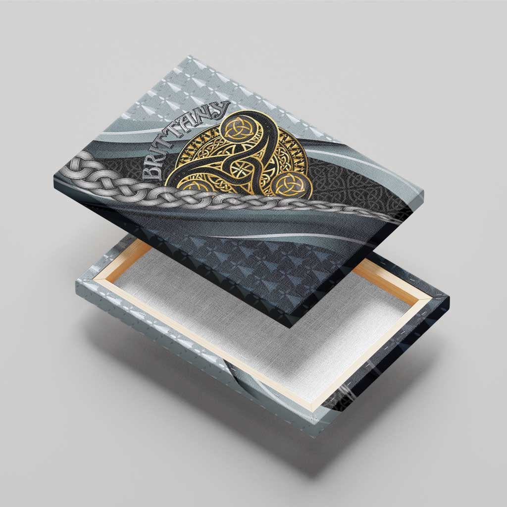 Brittany Triskele Celtic Canvas Wall Art Silver and Gold Sporty Style - Wonder Print Shop