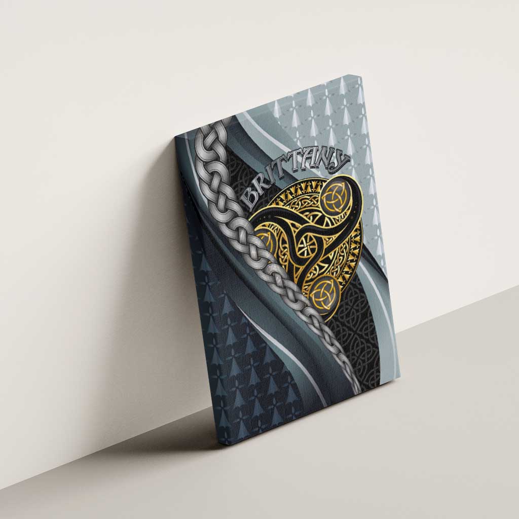 Brittany Triskele Celtic Canvas Wall Art Silver and Gold Sporty Style - Wonder Print Shop