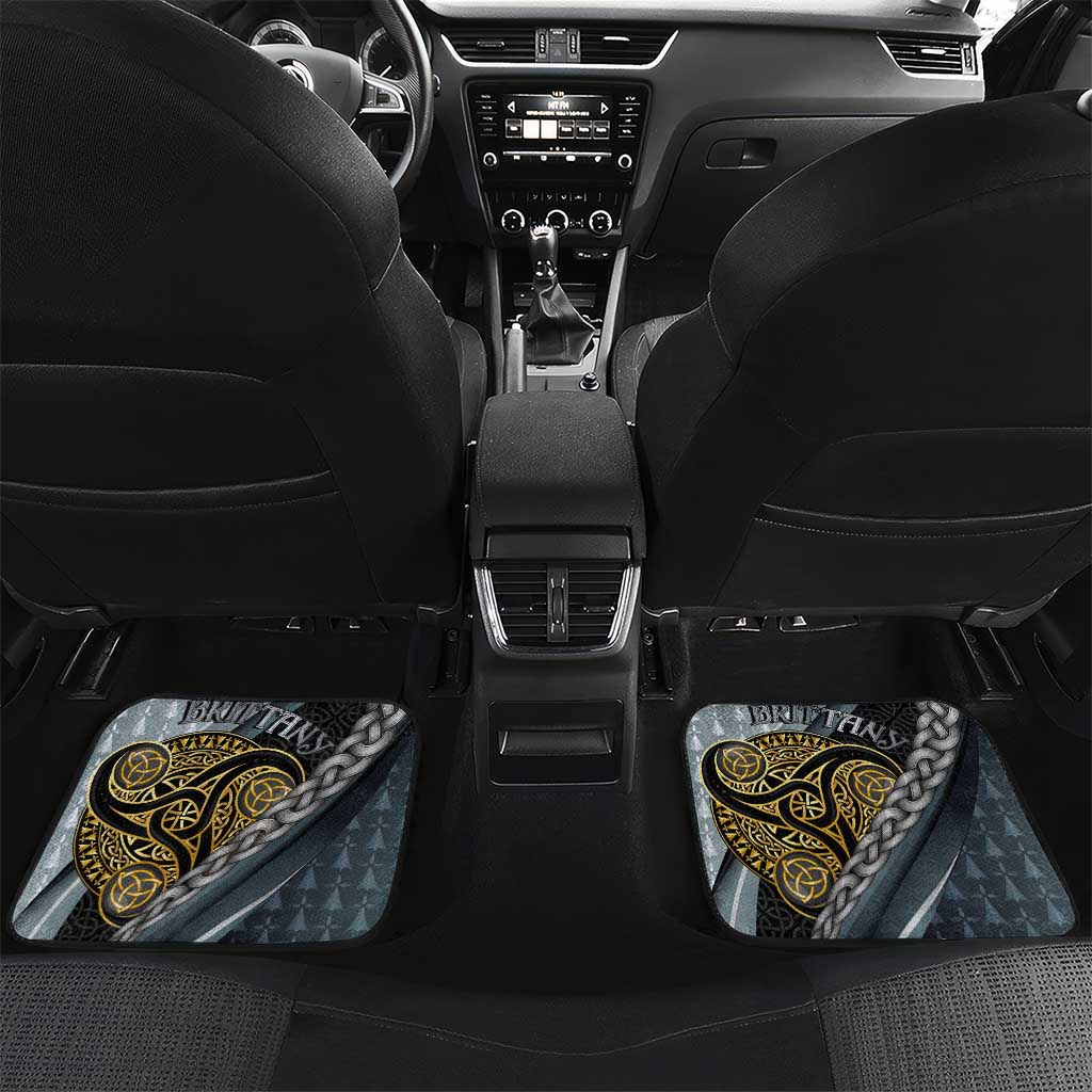 Brittany Triskele Celtic Car Mats Silver and Gold Sporty Style - Wonder Print Shop