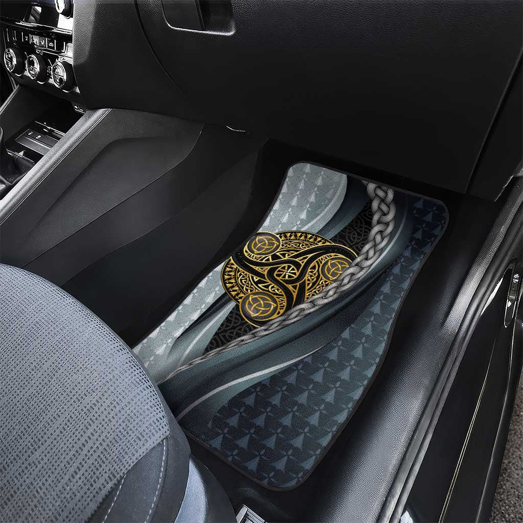 Brittany Triskele Celtic Car Mats Silver and Gold Sporty Style - Wonder Print Shop