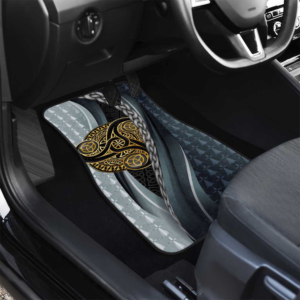 Brittany Triskele Celtic Car Mats Silver and Gold Sporty Style - Wonder Print Shop