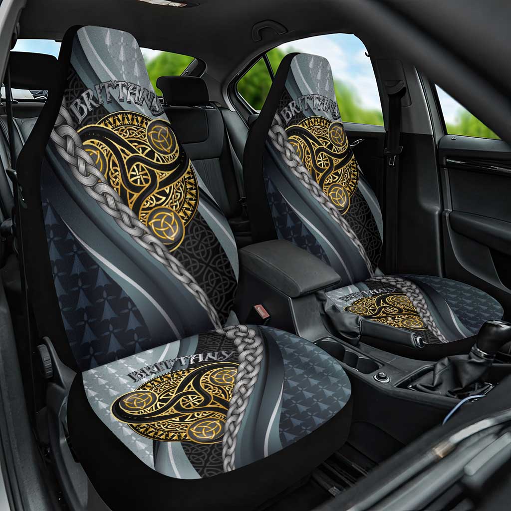 Brittany Triskele Celtic Car Seat Cover Silver and Gold Sporty Style - Wonder Print Shop