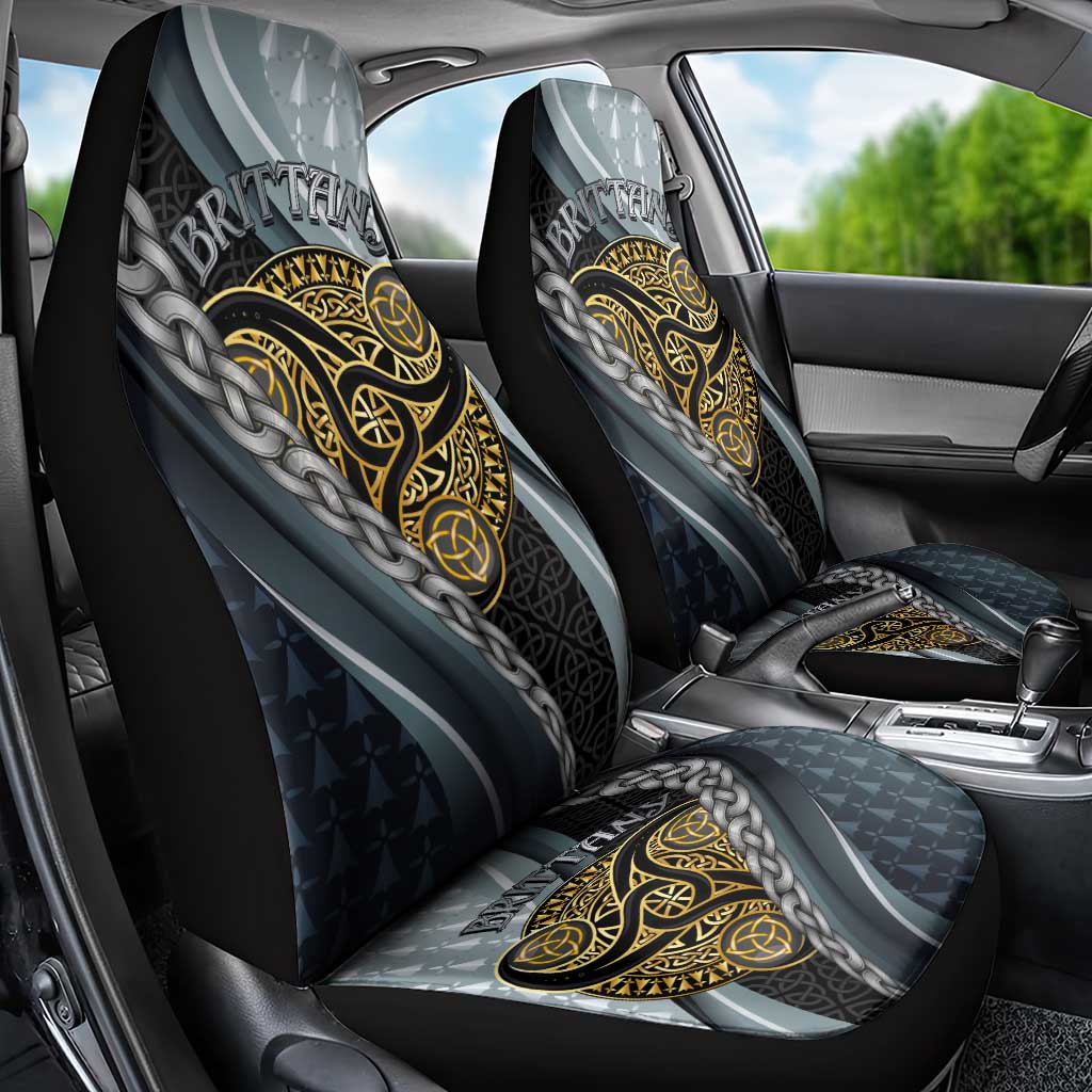 Brittany Triskele Celtic Car Seat Cover Silver and Gold Sporty Style - Wonder Print Shop