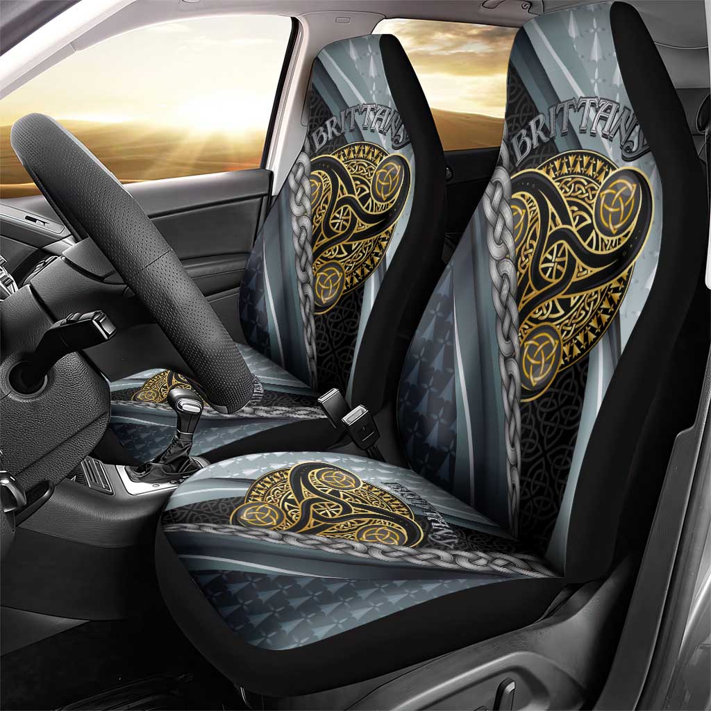 Brittany Triskele Celtic Car Seat Cover Silver and Gold Sporty Style - Wonder Print Shop