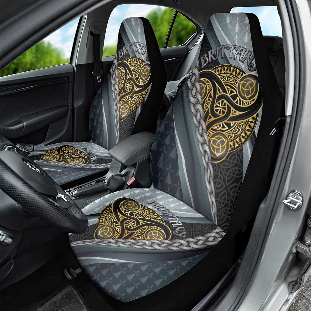 Brittany Triskele Celtic Car Seat Cover Silver and Gold Sporty Style - Wonder Print Shop