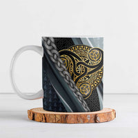 Brittany Triskele Celtic Ceramic Mug Silver and Gold Sporty Style - Wonder Print Shop