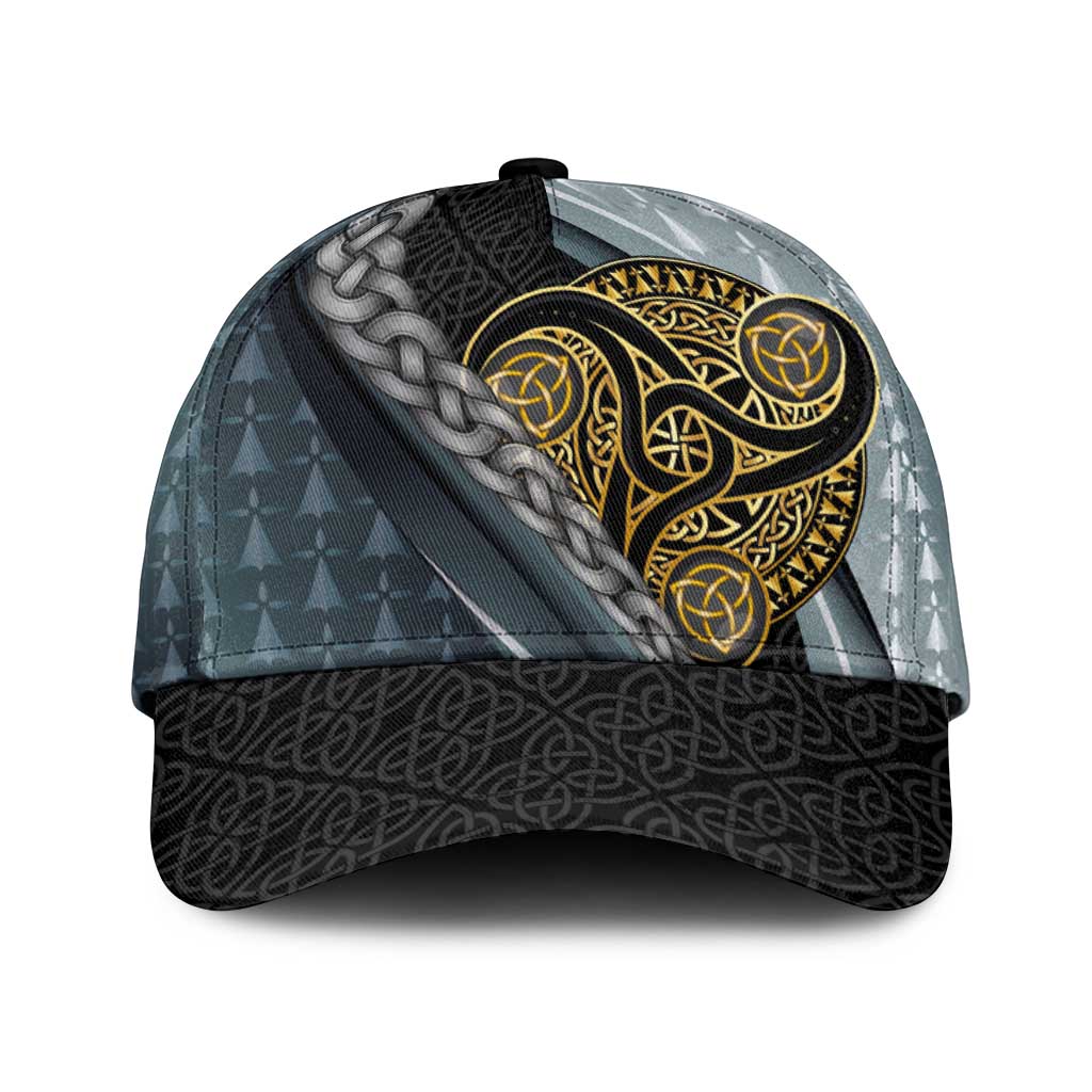 Brittany Triskele Celtic Classic Cap Silver and Gold Sporty Style - Wonder Print Shop