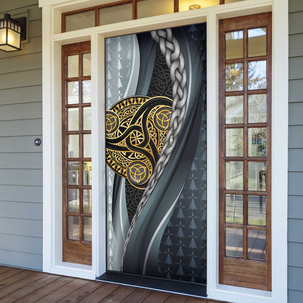 Brittany Triskele Celtic Door Cover Silver and Gold Sporty Style - Wonder Print Shop