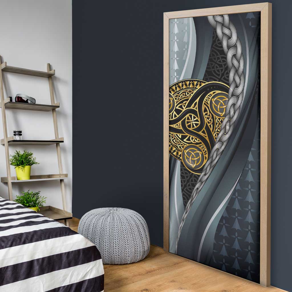 Brittany Triskele Celtic Door Cover Silver and Gold Sporty Style - Wonder Print Shop