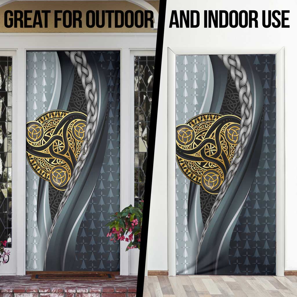 Brittany Triskele Celtic Door Cover Silver and Gold Sporty Style - Wonder Print Shop