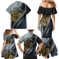 Brittany Triskele Celtic Family Matching Mermaid Dress and Hawaiian Shirt Silver and Gold Sporty Style - Wonder Print Shop