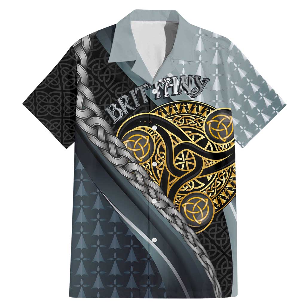 Brittany Triskele Celtic Family Matching Mermaid Dress and Hawaiian Shirt Silver and Gold Sporty Style - Wonder Print Shop