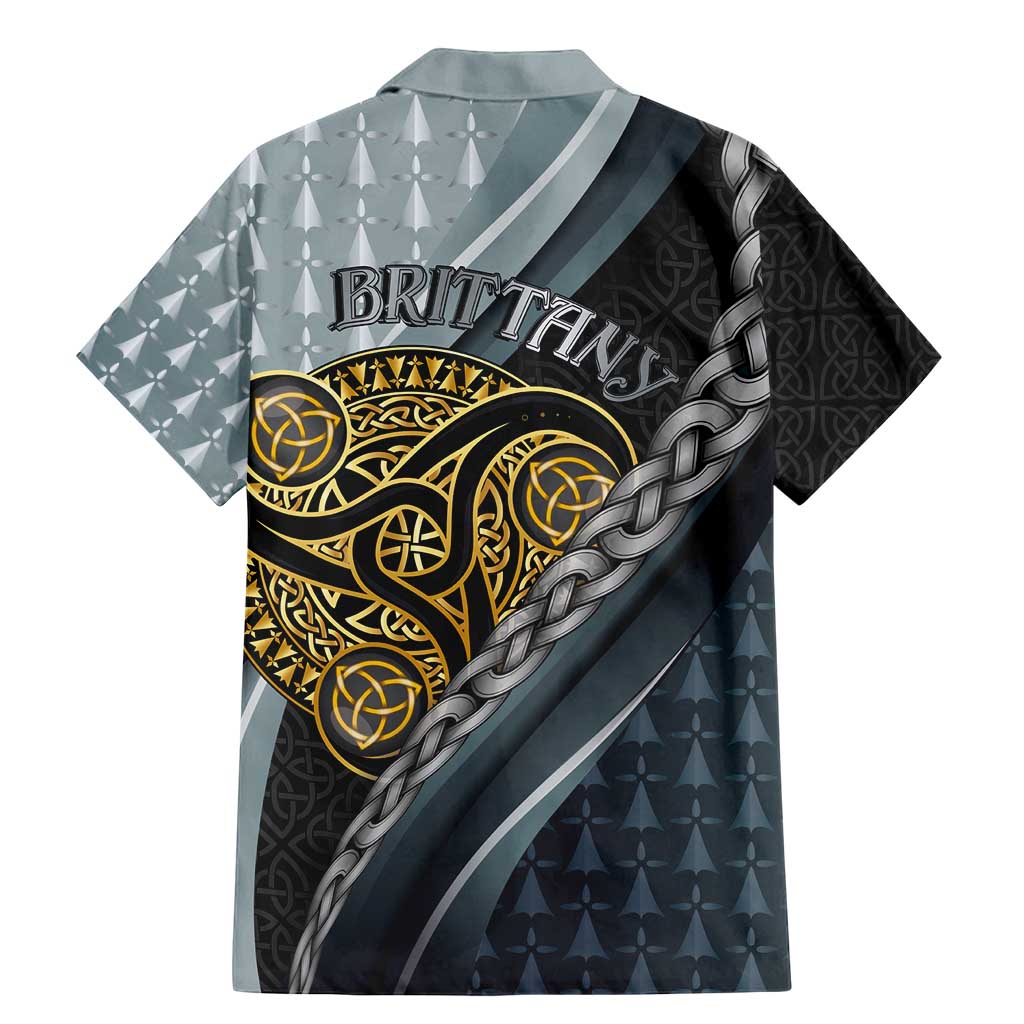 Brittany Triskele Celtic Family Matching Mermaid Dress and Hawaiian Shirt Silver and Gold Sporty Style - Wonder Print Shop