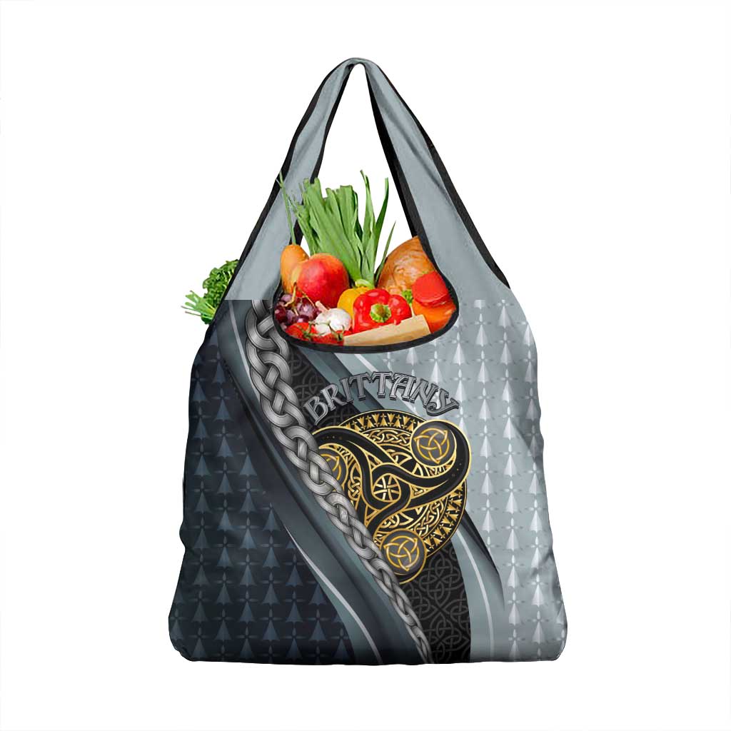 Brittany Triskele Celtic Grocery Bag Silver and Gold Sporty Style - Wonder Print Shop