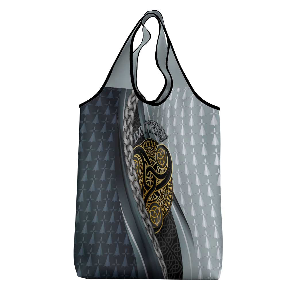 Brittany Triskele Celtic Grocery Bag Silver and Gold Sporty Style - Wonder Print Shop