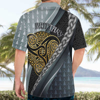 Brittany Triskele Celtic Hawaiian Shirt Silver and Gold Sporty Style - Wonder Print Shop