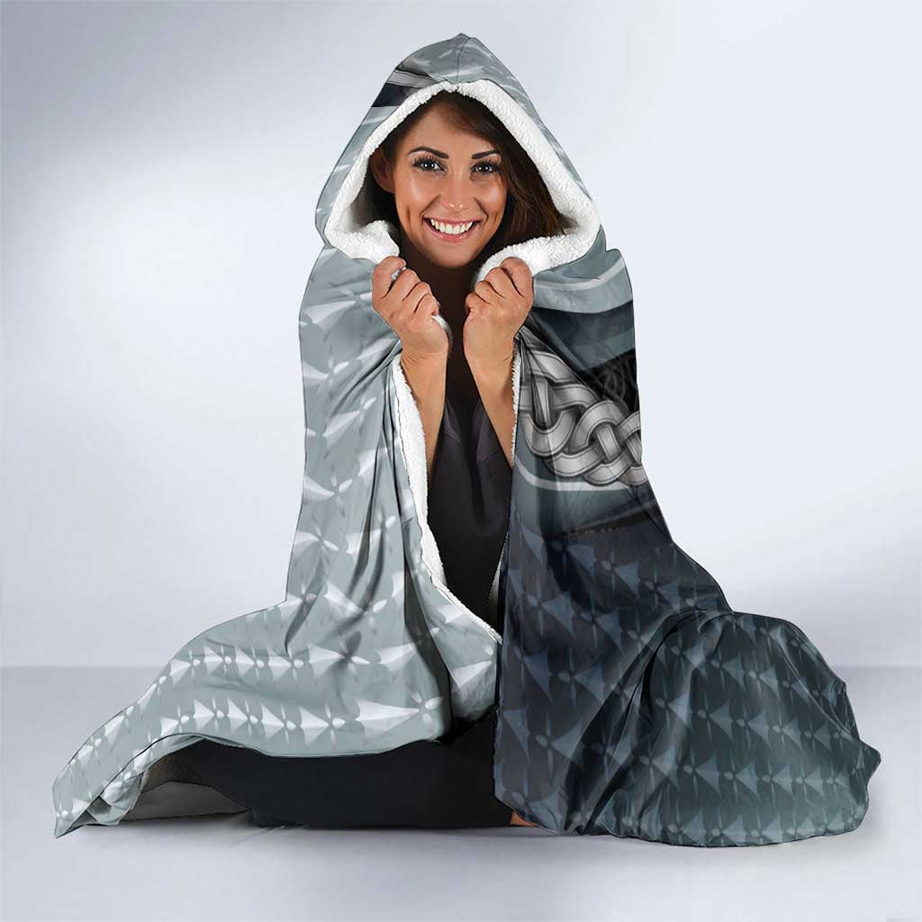 Brittany Triskele Celtic Hooded Blanket Silver and Gold Sporty Style - Wonder Print Shop