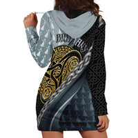 Brittany Triskele Celtic Hoodie Dress Silver and Gold Sporty Style - Wonder Print Shop