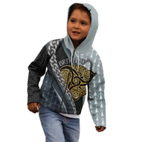 Brittany Triskele Celtic Kid Hoodie Silver and Gold Sporty Style - Wonder Print Shop