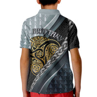 Brittany Triskele Celtic Kid Polo Shirt Silver and Gold Sporty Style - Wonder Print Shop