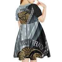 Brittany Triskele Celtic Kid Short Sleeve Dress Silver and Gold Sporty Style - Wonder Print Shop