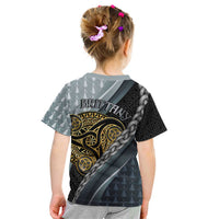 Brittany Triskele Celtic Kid T Shirt Silver and Gold Sporty Style - Wonder Print Shop