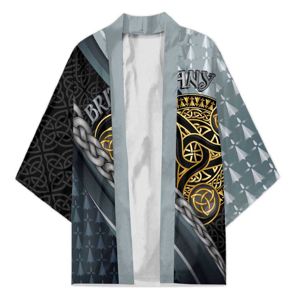 Brittany Triskele Celtic Kimono Silver and Gold Sporty Style - Wonder Print Shop