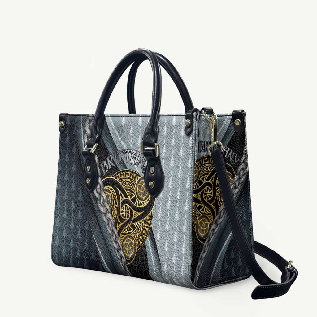 Brittany Triskele Celtic Leather Bag Silver and Gold Sporty Style - Wonder Print Shop