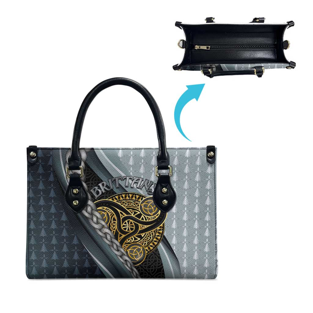 Brittany Triskele Celtic Leather Bag Silver and Gold Sporty Style - Wonder Print Shop