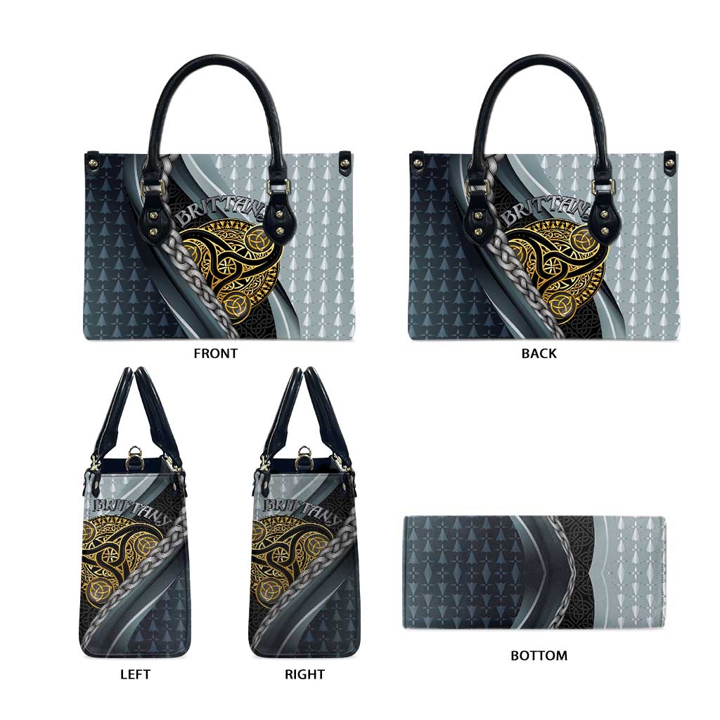 Brittany Triskele Celtic Leather Bag Silver and Gold Sporty Style - Wonder Print Shop