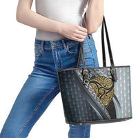 Brittany Triskele Celtic Leather Tote Bag Silver and Gold Sporty Style - Wonder Print Shop