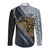 Brittany Triskele Celtic Long Sleeve Button Shirt Silver and Gold Sporty Style - Wonder Print Shop