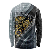 Brittany Triskele Celtic Long Sleeve Shirt Silver and Gold Sporty Style - Wonder Print Shop