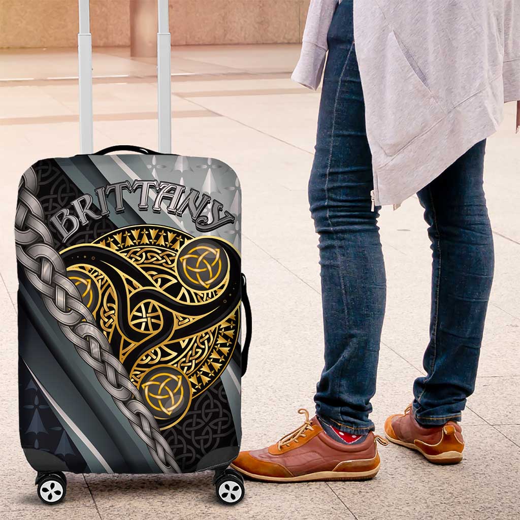 Brittany Triskele Celtic Luggage Cover Silver and Gold Sporty Style - Wonder Print Shop