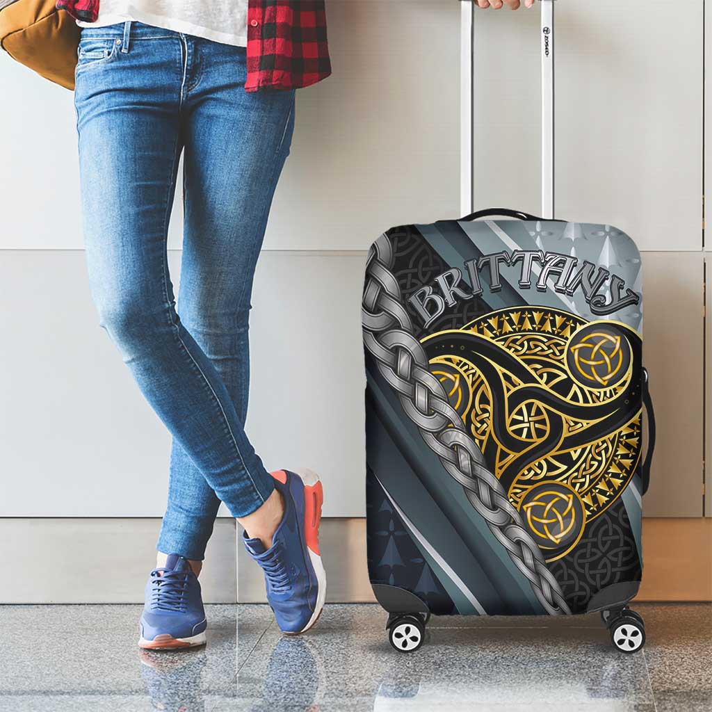 Brittany Triskele Celtic Luggage Cover Silver and Gold Sporty Style - Wonder Print Shop