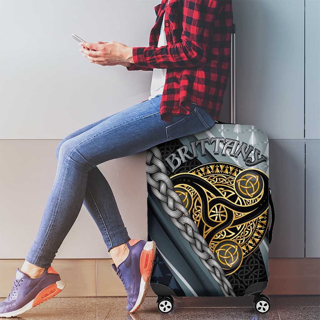 Brittany Triskele Celtic Luggage Cover Silver and Gold Sporty Style - Wonder Print Shop
