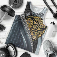 Brittany Triskele Celtic Men Tank Top Silver and Gold Sporty Style - Wonder Print Shop